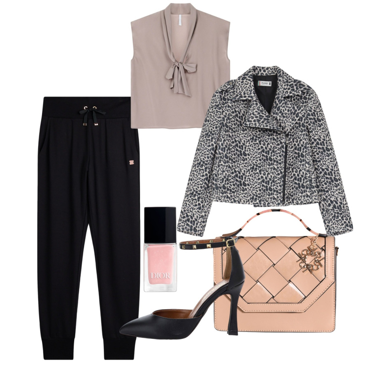 Outfit donna - Speciale: stile athleisure. Stile Trendy per Tutti i giorni. Abbinamento con smalti, borse a mano, blazer, top, décolleté, pantaloni.