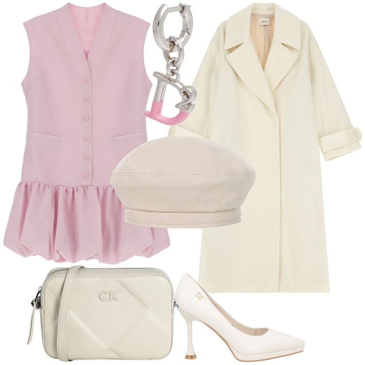 Outfit donna - L abito a palloncino per San Valentino. Stile Romantica per Serata fuori. Abbinamento con borse a tracolla, décolleté, orecchini, vestiti corti, cappotti, cappelli e berretti.