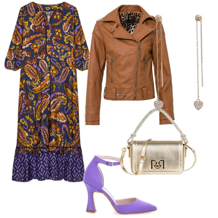 Outfit donna - Andiamo tutti a pranzo. per Cerimonia. Abbinamento con blazer, borse a mano, orecchini, décolleté, vestiti lunghi.