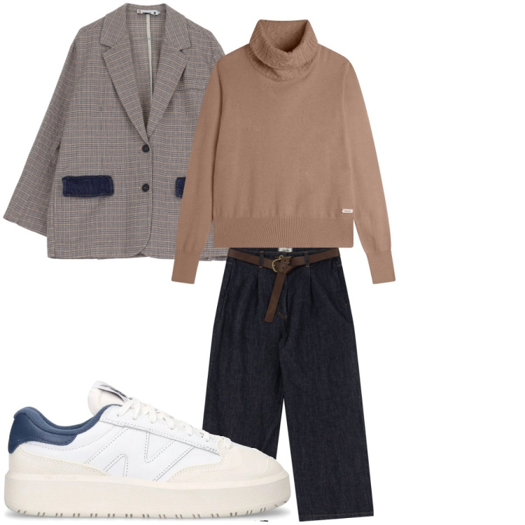 Outfit donna - Total look #2054143. Stile Basic per Tutti i giorni. Abbinamento con maglieria, blazer, jeans, sneakers.