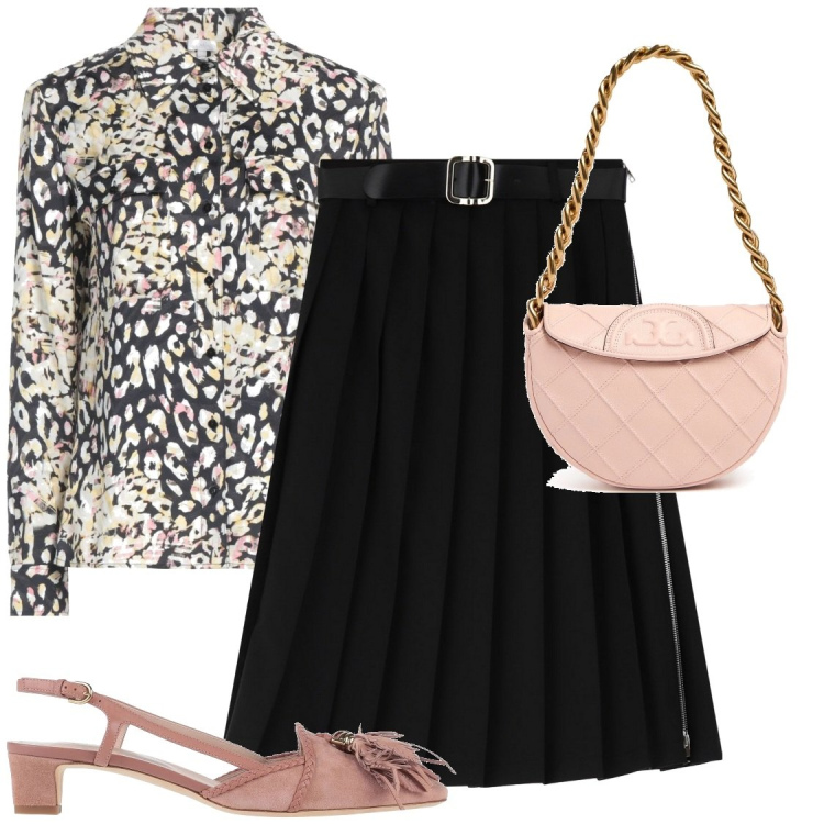 Outfit donna - Battesimo a primavera. Stile Bon Ton per Cerimonia. Abbinamento con décolleté, camicie, gonne longuette, borse a spalla.