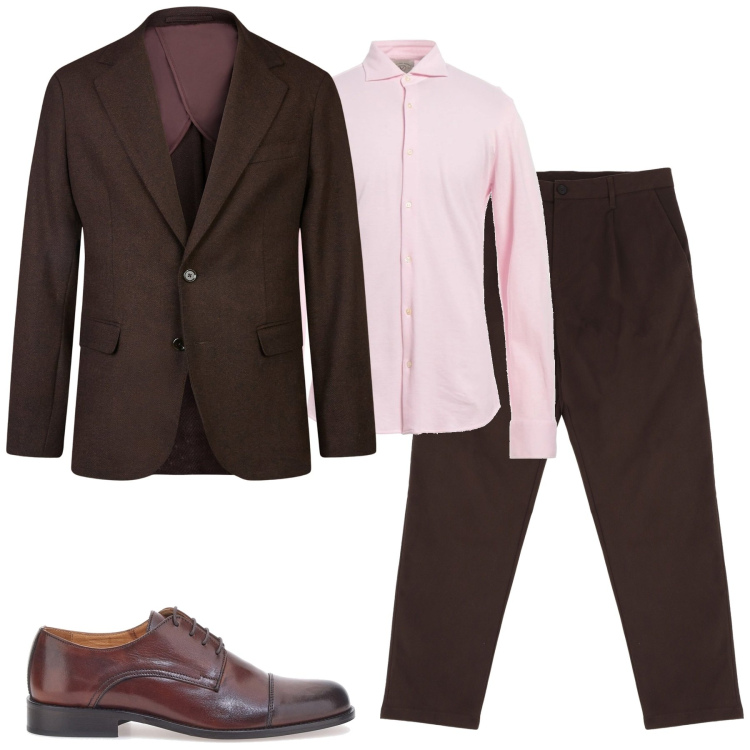 Outfit uomo - City. Stile Business/Elegante per Tutti i giorni. Abbinamento con camicie, pantaloni chino, giacche, scarpe stringate.