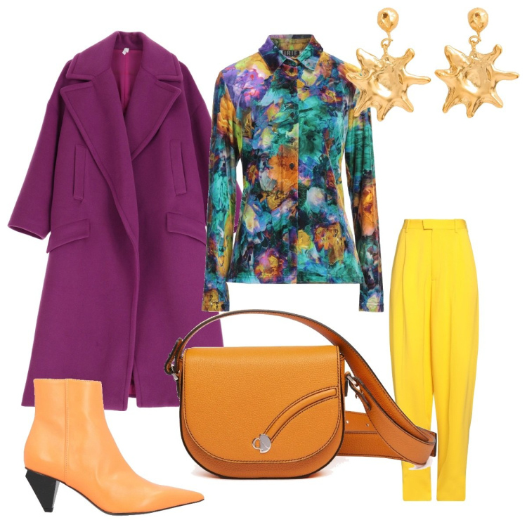 Outfit donna - Il mio carnevale. Stile Vintage retrò per Serata fuori. Abbinamento con pantaloni, stivaletti, camicie, cappotti, borse a tracolla, orecchini.