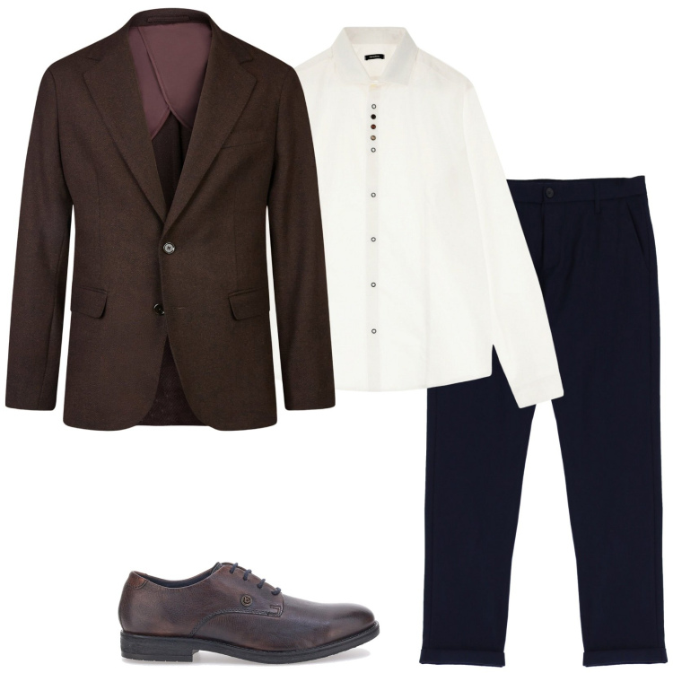 Outfit uomo - Total look #2054318. Stile Business/Elegante per Ufficio. Abbinamento con pantaloni, camicie, scarpe stringate, giacche.