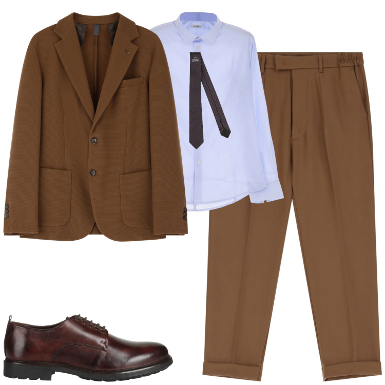 Outfit uomo - City. Stile Trendy per Tutti i giorni. Abbinamento con scarpe stringate, cravatte, camicie, giacche, pantaloni.