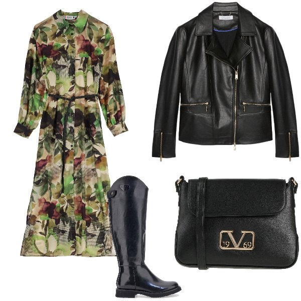 Outfit donna - Total look #2054603. Stile Boho per Tutti i giorni. Abbinamento con borse a tracolla, vestiti lunghi, stivali, blazer.