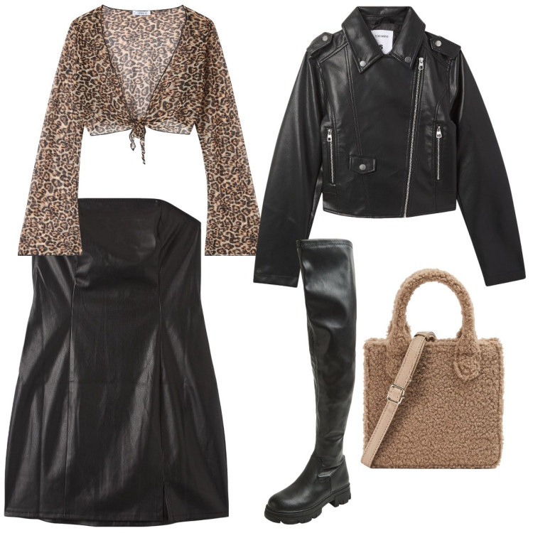 Outfit donna - Aggressive St. Valantine. Stile Sexy per Serata fuori. Abbinamento con giacche, vestiti midi/longuette, bolero, shopping bag, stivali.