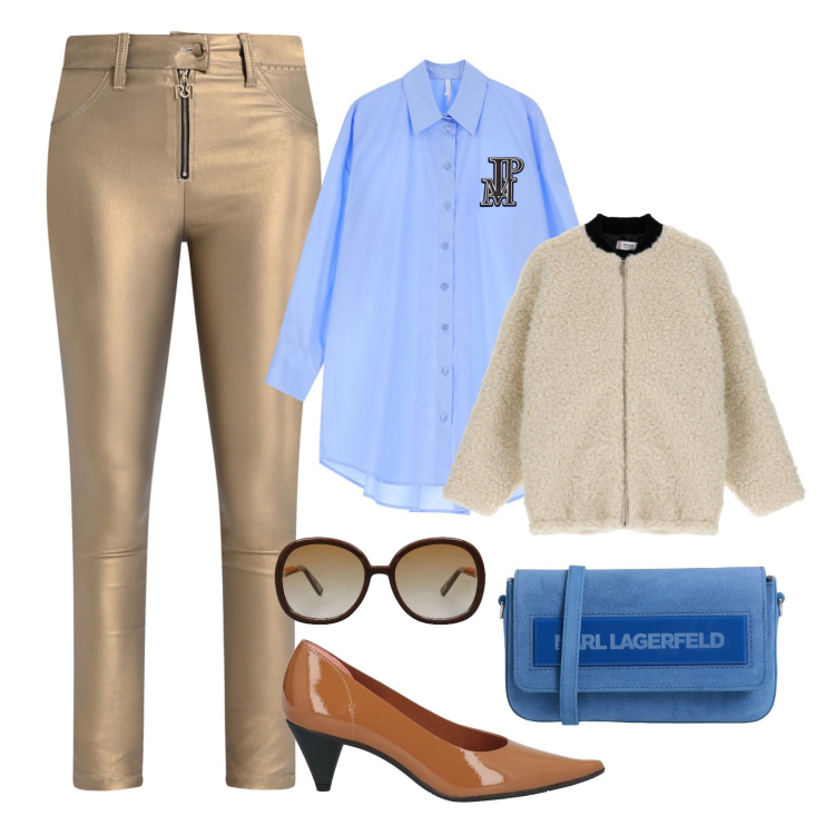 Outfit donna - Comodità e stile!. Stile Sporty chic per Tutti i giorni. Abbinamento con décolleté, borse a tracolla, occhiali da sole, blazer, pantaloni skinny, camicie.
