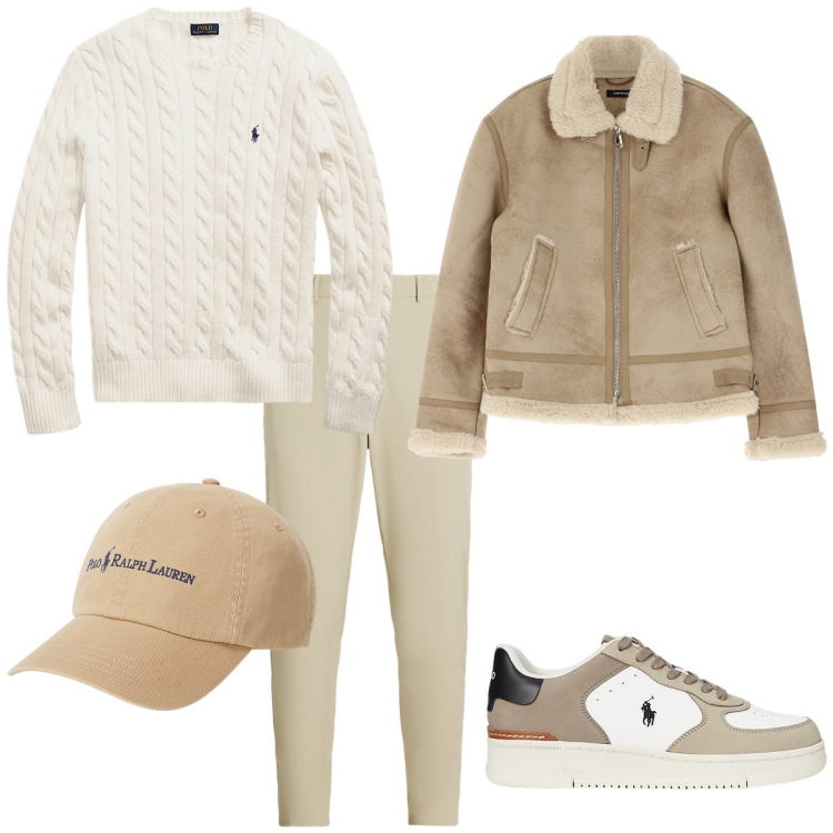 Outfit uomo - Il classico beige ma con classe. Stile Casual per Tutti i giorni. Abbinamento con giacche, cappelli, maglieria, sneakers, pantaloni.