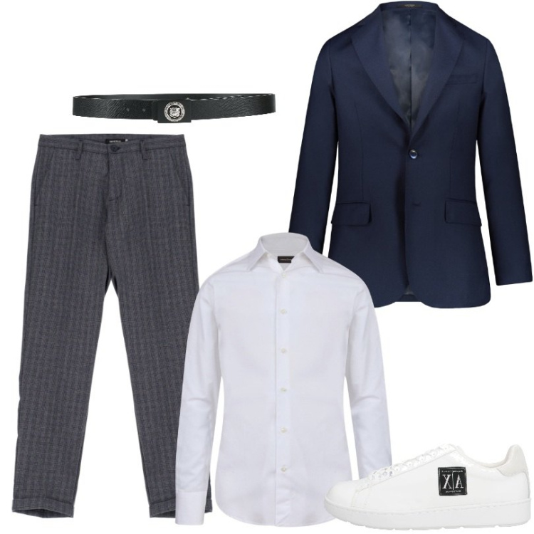 Outfit uomo - Total look #2054725. Stile Casual per Ufficio. Abbinamento con cinture, sneakers, pantaloni, camicie, giacche.
