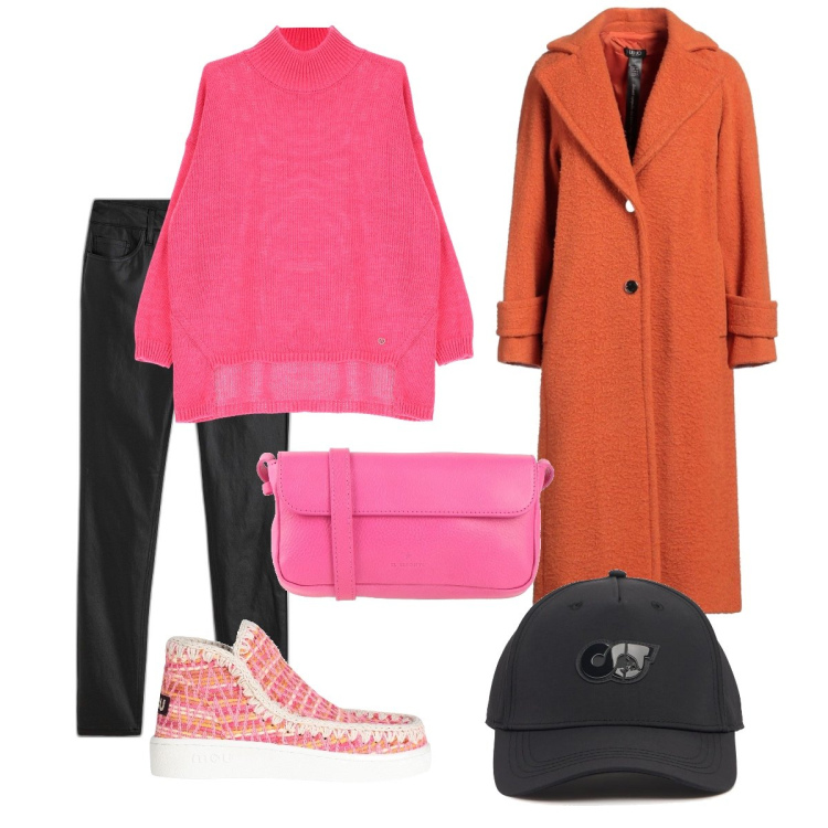 Outfit donna - Un po’ d’estate. Stile Glamour per Scuola/Università. Abbinamento con pantaloni, cappotti, stivaletti, borse a tracolla, maglieria, cappelli.