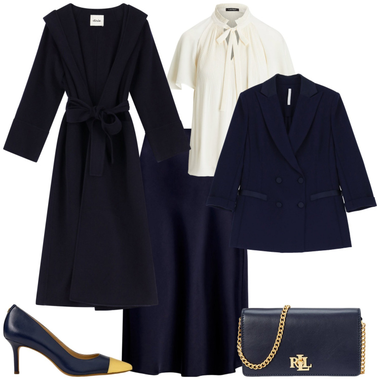Outfit donna - Cerimonia ufficio evento speciale. Stile Bon Ton per Cerimonia. Abbinamento con blazer, cappotti, camicie, borse a mano, gonne, décolleté.