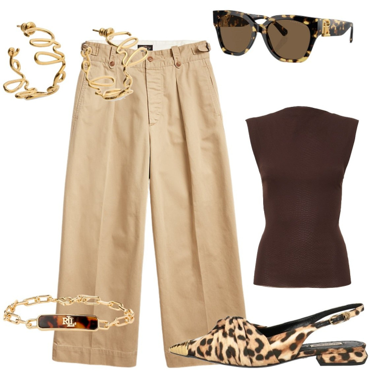 Outfit donna - Metto la giacca e arrivo. Stile Chic per Tutti i giorni. Abbinamento con ballerine, pantaloni, occhiali da sole, braccialetti, top, orecchini.