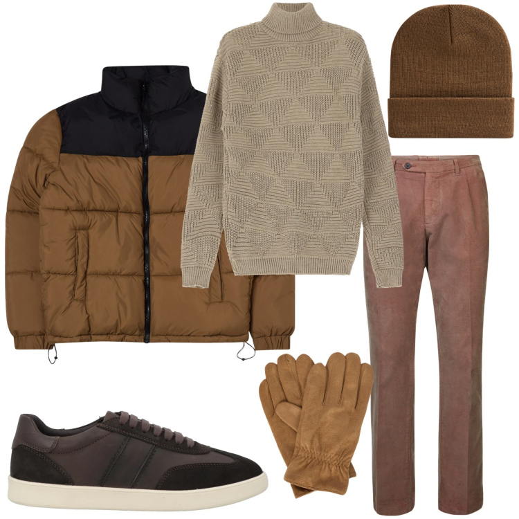 Outfit uomo - Casual style. Stile Casual per Tutti i giorni. Abbinamento con sneakers, giacche, berretti, maglieria, pantaloni, guanti.