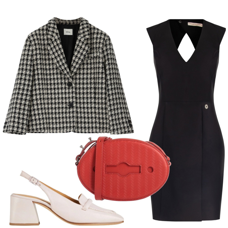 Outfit donna - Tubino or not tubino. Stile Bon Ton per Ufficio. Abbinamento con borse a tracolla, décolleté, blazer, vestiti a tubino.