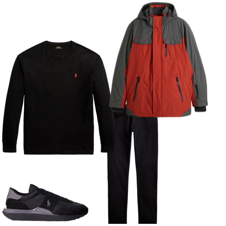 Outfit uomo - Casual bicolore. Stile Casual per Tutti i giorni. Abbinamento con giacche, jeans, t-shirt, sneakers.