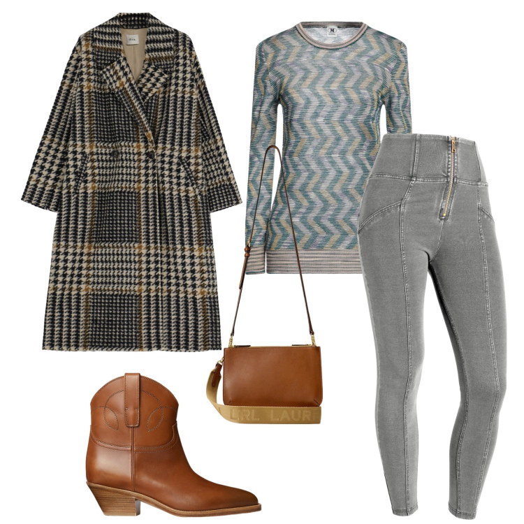 Outfit donna - Camperos. Stile Casual per Ufficio. Abbinamento con pullovers, cappotti, jeggings, stivaletti, borse a tracolla.