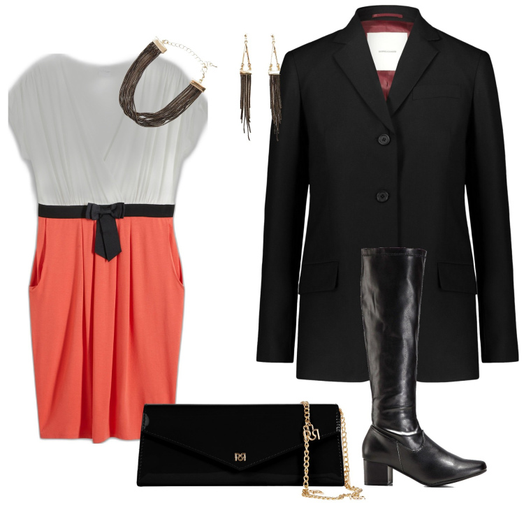 Outfit donna - Pokemon chic. Stile Casual chic per Serata fuori. Abbinamento con stivali, vestiti, braccialetti, pochette, blazer.