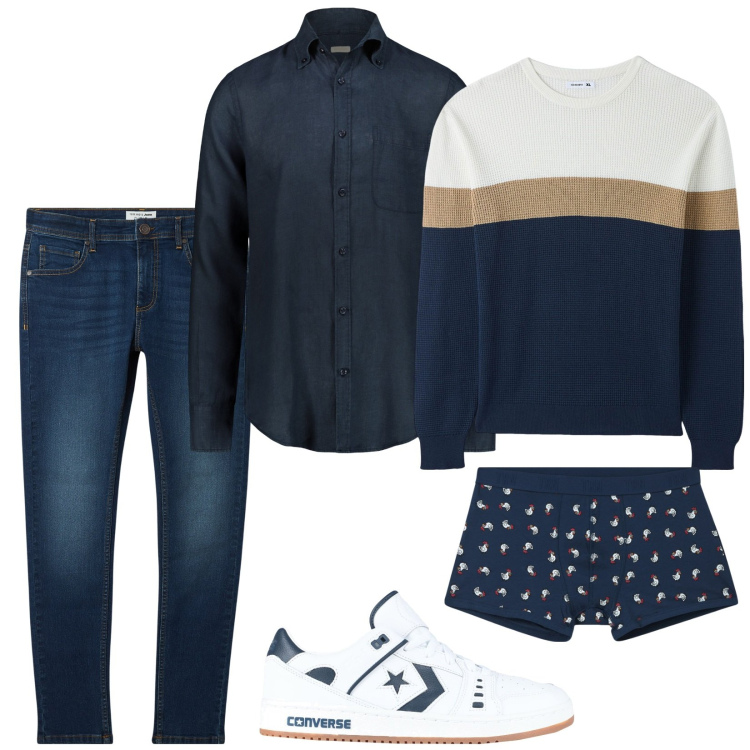 Outfit uomo - Casual ma non casuale. Stile Casual per Tutti i giorni. Abbinamento con sneakers, boxer, maglieria, jeans skinny, camicie.