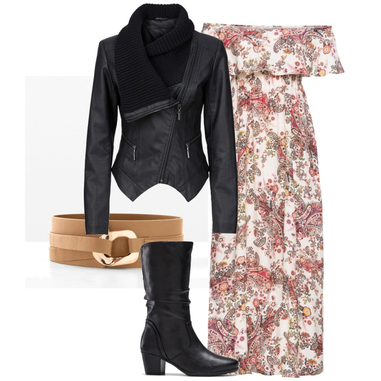 Outfit donna - Must have primaverile. Stile Glamour per Serata fuori. Abbinamento con vestiti lunghi, blazer, stivali, cinture.