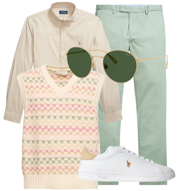 Outfit uomo - Osare con eleganza. Stile Trendy per Tutti i giorni. Abbinamento con sneakers, pantaloni chino, occhiali da sole, camicie, gilet.