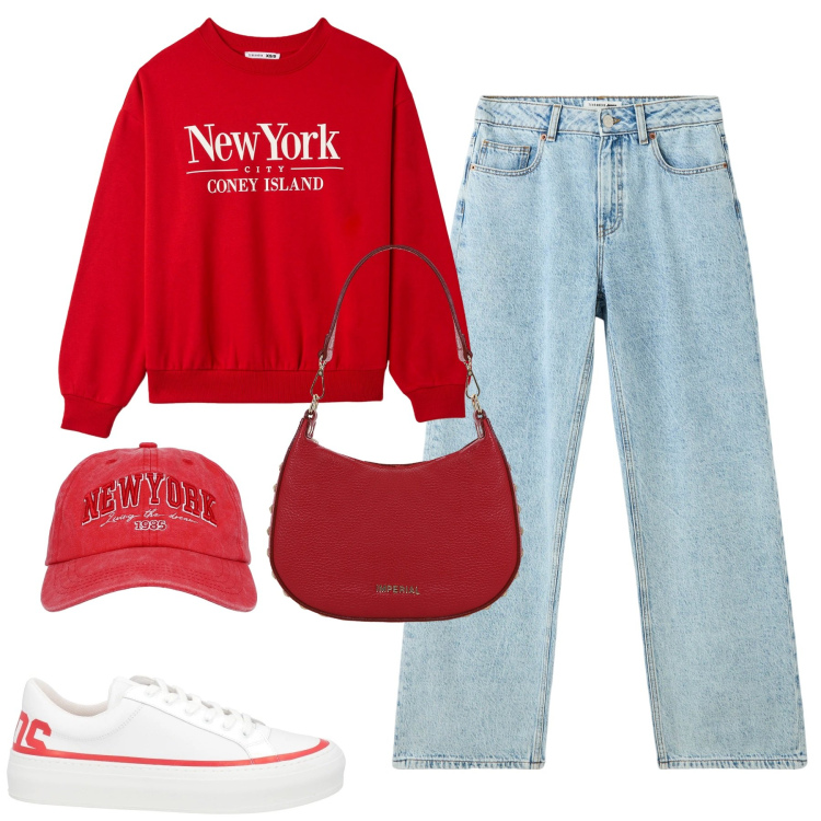 Outfit donna - Febbraio casual. Stile Casual per Tutti i giorni. Abbinamento con sneakers, cappelli, felpe, jeans, borse a spalla.