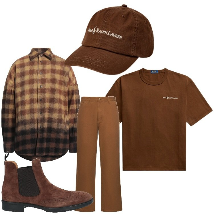 Outfit uomo - Hipster. Stile Trendy per Tutti i giorni. Abbinamento con stivali e stivaletti, camicie, cappelli, t-shirt, jeans.