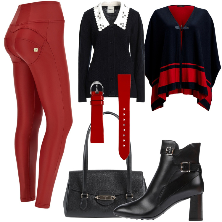 Outfit donna - Total look #2055996. Stile Casual per Tutti i giorni. Abbinamento con stivaletti, cardigans, borse a mano, pantaloni skinny, cappotti, orologi.