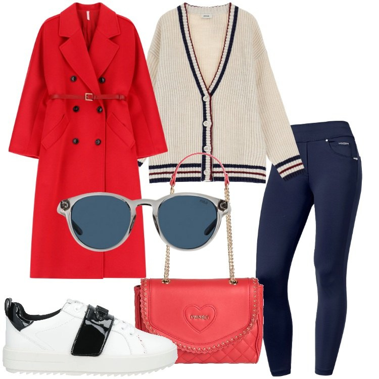 Outfit donna - Speciale: stile athleisure. Stile Sporty chic per Tutti i giorni. Abbinamento con borse a mano, sneakers, cappotti, jeggings, occhiali da sole, cardigans.