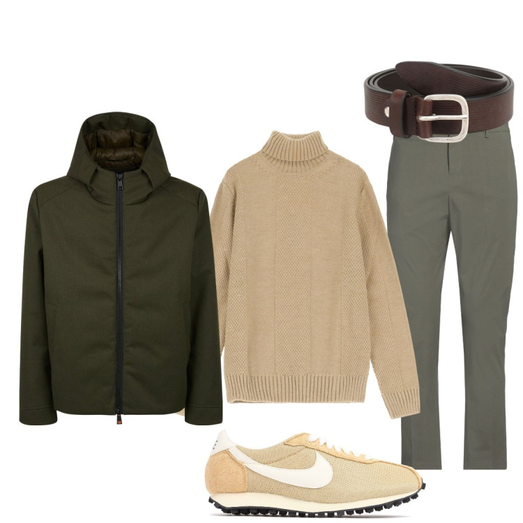 Outfit uomo - Total look #2056124. Stile Trendy per Tutti i giorni. Abbinamento con pantaloni chino, cinture, maglieria, giacche, sneakers.