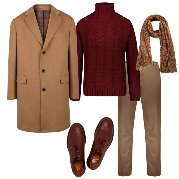 Outfit uomo - Doppelganger. Stile Business/Elegante per Ufficio. Abbinamento con cappotti, scarpe stringate, sciarpe, pantaloni, maglieria.