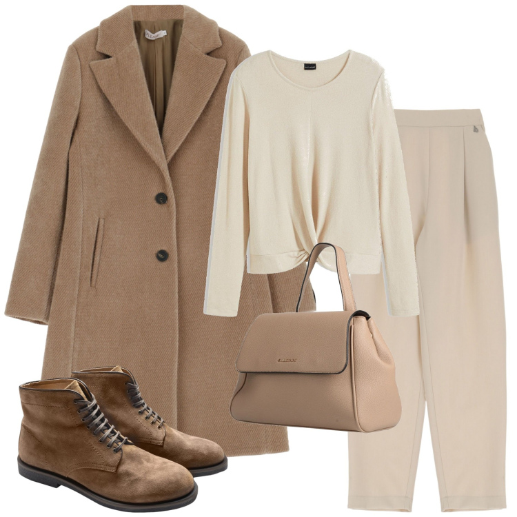 Outfit donna - Lait au chocolat. Stile Urban per Tutti i giorni. Abbinamento con maglieria, zaini, cappotti, pantaloni, stivali.