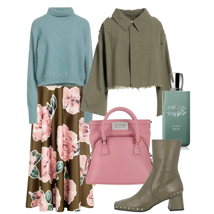 Outfit donna - Eutopie. Stile Romantica per Tutti i giorni. Abbinamento con maglieria, borse a mano, blazer, stivaletti, profumi, gonne.