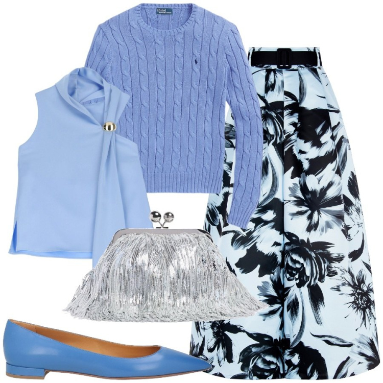 Outfit donna - Il nodo. Stile Vintage retrò per Cerimonia. Abbinamento con ballerine, gonne, top, maglieria, pochette.