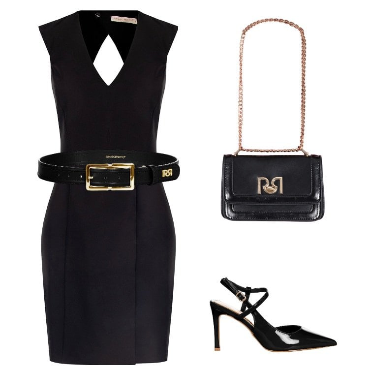 Outfit donna - San Valentino con Rinascimento. Stile Romantica per Serata fuori. Abbinamento con vestiti a tubino, décolleté, cinture, borse a tracolla.