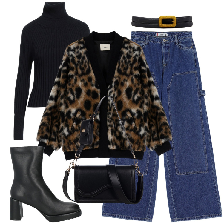 Outfit donna - I jeans utility. Stile Urban per Tutti i giorni. Abbinamento con stivaletti, maglieria, blazer, jeans, pochette, cinture.