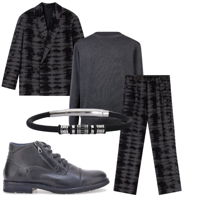 Outfit uomo - Festival. Stile Business/Elegante per Tutti i giorni. Abbinamento con braccialetti, pantaloni, giacche, stivali e stivaletti, maglieria.