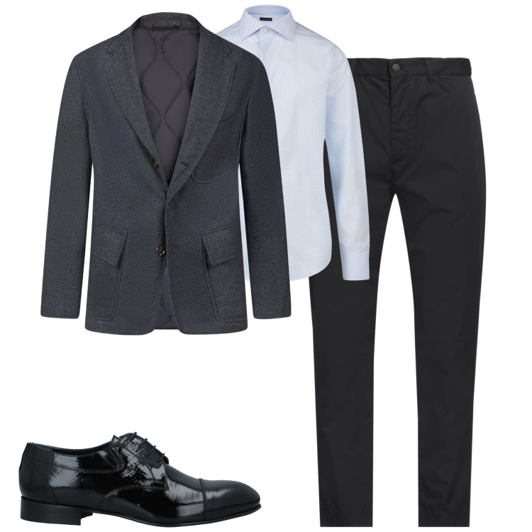 Outfit uomo - Total look #2057233. Stile Business/Elegante per Tutti i giorni. Abbinamento con pantaloni, scarpe stringate, giacche, camicie.