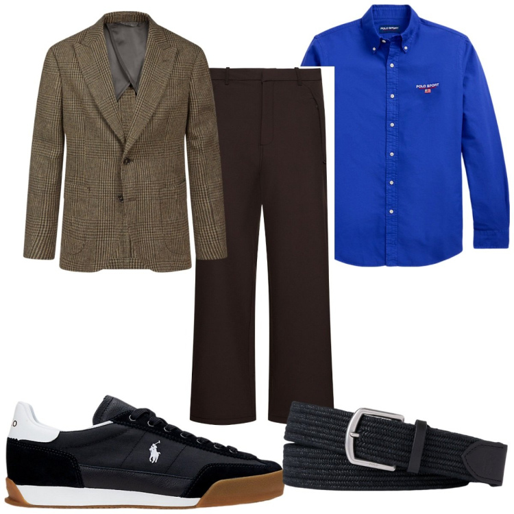 Outfit uomo - Total look #2057234. Stile Trendy per Tutti i giorni. Abbinamento con cinture, camicie, sneakers, giacche, pantaloni.