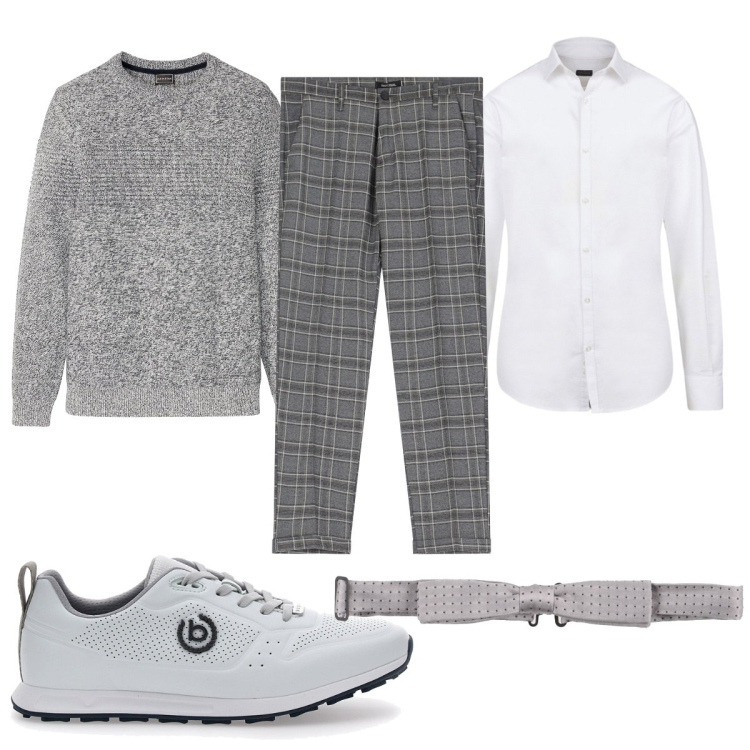 Outfit uomo - Total look #2057242. Stile Casual per Tutti i giorni. Abbinamento con maglieria, cravatte, pantaloni, sneakers, camicie.