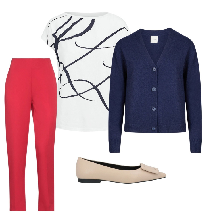 Outfit donna - Domenica a pranzo da me. per Cerimonia. Abbinamento con pantaloni, ballerine, maglieria, cardigans.
