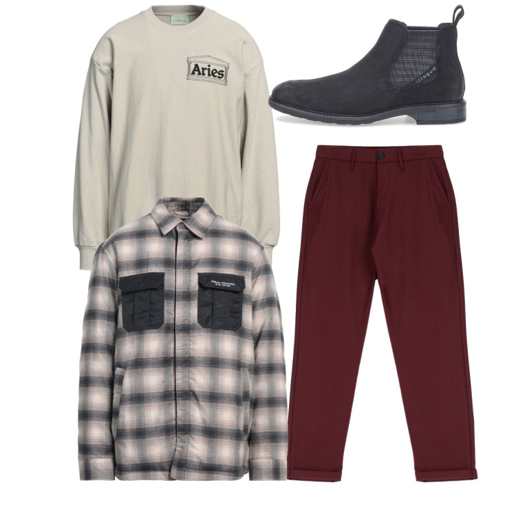 Outfit uomo - Una felpa e via. Stile Casual per Tutti i giorni. Abbinamento con giacche, felpe, pantaloni, stivali e stivaletti.