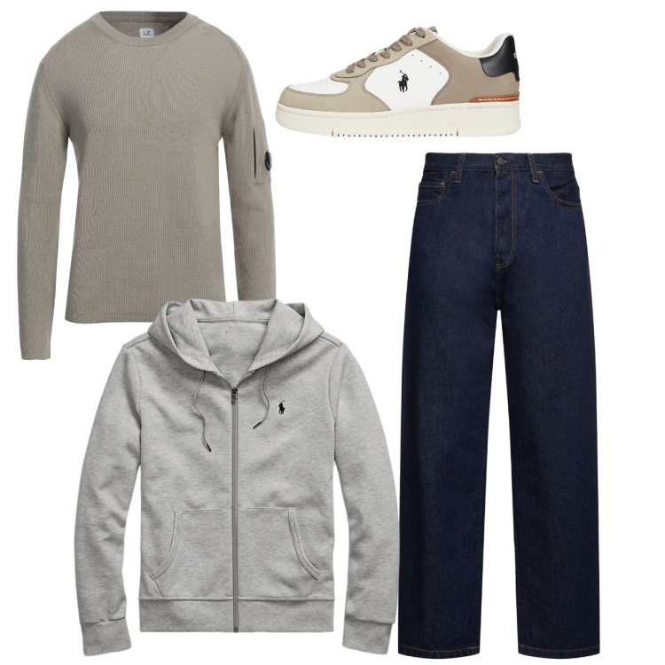 Outfit uomo - Felpa forever. Stile Casual per Tutti i giorni. Abbinamento con pullovers, felpe, sneakers, jeans.