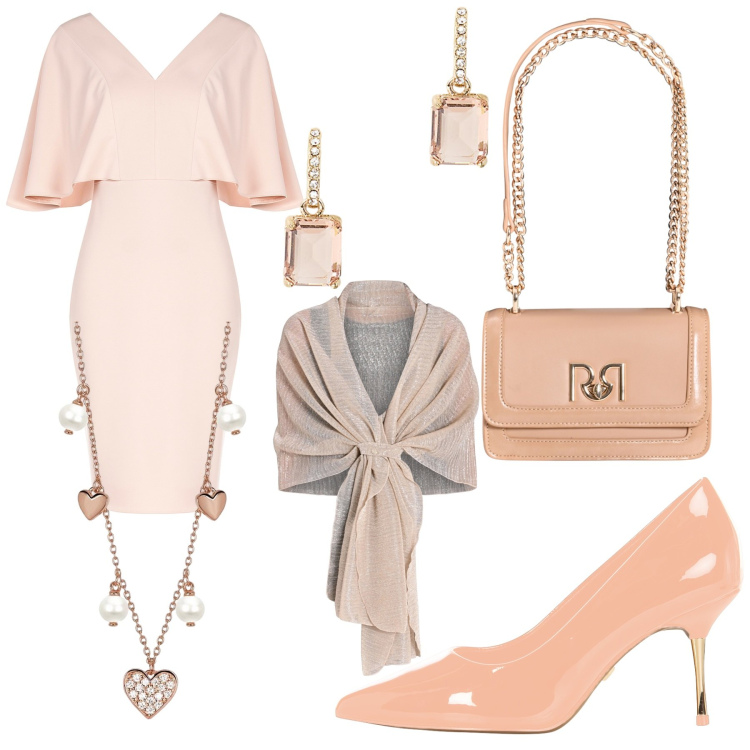 Outfit donna - Total look #2057397. Stile Bon Ton per Cerimonia. look ideale per Petite. Abbinamento con vestiti a tubino, stole, décolleté, borse a tracolla, collane, orecchini.