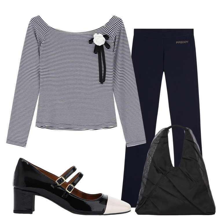 Outfit donna - February vibes. Stile Sporty chic per Tutti i giorni. Abbinamento con pullovers, décolleté, pantaloni, shopping bag.