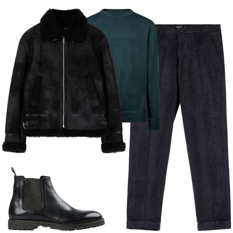 Outfit uomo - City. Stile Urban per Tutti i giorni. Abbinamento con stivali e stivaletti, pantaloni, giacche, maglieria.