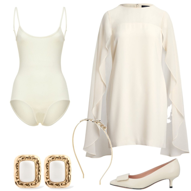 Outfit donna - Sposa di febbraio. Stile Vintage retrò per Cerimonia. Abbinamento con décolleté, cerchietti, vestiti a tubino, body, orecchini.