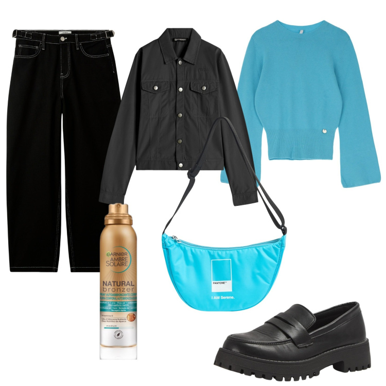Outfit donna - Total look #2057916. Stile Casual per Scuola/Università. Abbinamento con terre, marsupi, mocassini, pantaloni, pullovers, blazer.