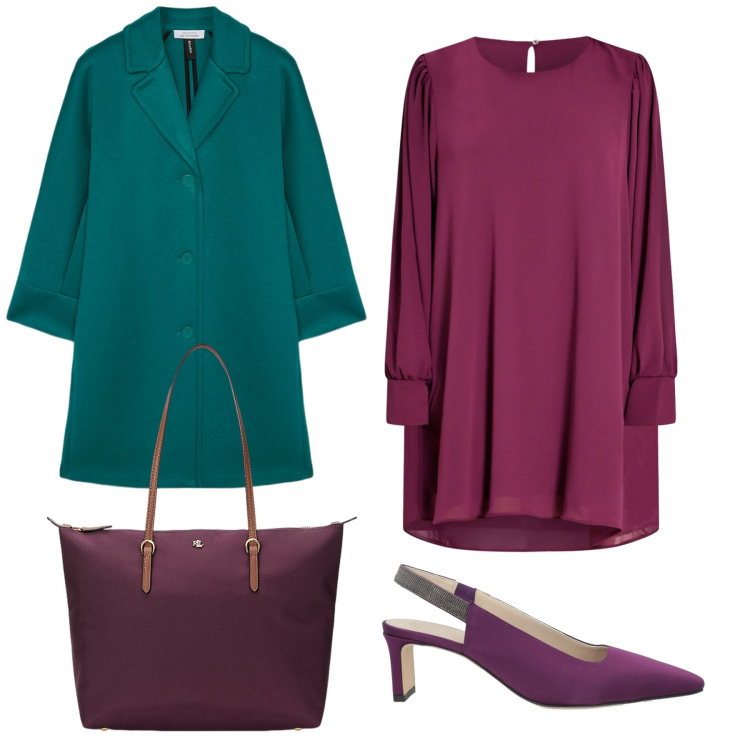 Outfit donna - Signora. Stile Bon Ton per Tutti i giorni. Abbinamento con décolleté, vestiti corti, borse tote, cappotti.