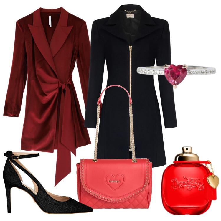 Outfit donna - Bantoa in Love. Stile Chic per Serata fuori. Abbinamento con borse a mano, profumi, anelli, cappotti, décolleté, vestiti corti.